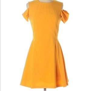 Dress Zac Posen Yellow Cold Shoulder Dress, Size 2